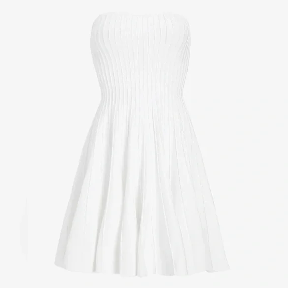 Flirty Strapless Ribbed Sweater Mini Dress - Picture 5 of 5